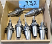 Lot-(7) CAT40 Taper Tool Holders with Cutters in (1) Box