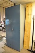 2-Door Supply Cabinet with Paint Contents and (1) Crate Box