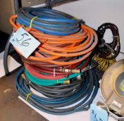 Lot-Various Air Hoses on Floor Under (1) Table
