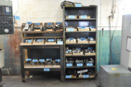 Lot-(1) Bench, (1) Desk, and (2) Shelving Units