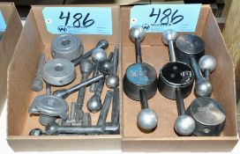 Lot-Various Machine Handles in (2) Boxes Under (1) Bench
