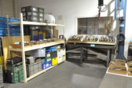 Lot-(2) Benches and (1) Section Shelving