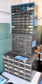 Lot-(3) Various Bin Organizer Cabinets