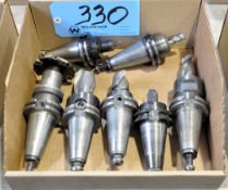 Lot-(7) CAT40 Taper Tool Holders with Cutters in (1) Box