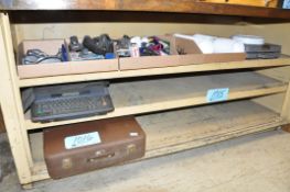 Lot-Various Office Supplies, and (2) Typewriters on (2) Shelves