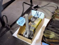 Lot-(1) Manual Stock Magnet in (1) Box and (1) Cable Sling on Floor Under (1) Table