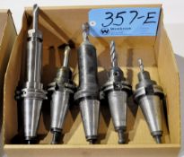 Lot-(5) CAT40 Taper Tool Holders with Cutters in (1) Box
