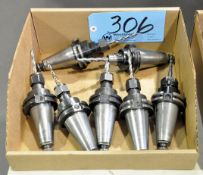 Lot-(7) CAT40 Taper Collet Type Tool Holders with Cutters in (1) Box