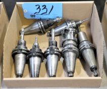 Lot-(7) CAT40 Taper Tool Holders with Cutters in (1) Box