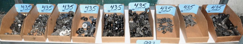 Lot-Various Hold Down Tooling in (9) Boxes Under (1) Bench