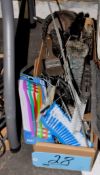 Lot-Various Brushes in (1) Box on Floor Under (1) Table