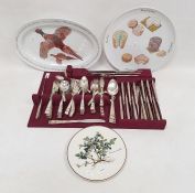 A set of Community Plate (Oneida) Hampton Court pattern flatware and assorted porcelain platters,