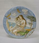 Italian maiolica charger painted by Luigi Steffano Cannelli, 2003, the reverse inscribed with a