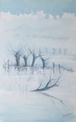 20th century Watercolour heightened with white  Initialled 'REG' and dated 2005 lower right, 53cm