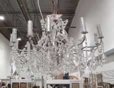 12-branch glass drop electrolier / chandelier