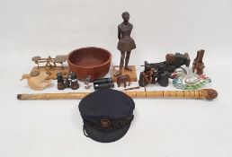 RYA black felt cap with gilt embroidered badge, bronze-effect model of The Little Ballet Dancer