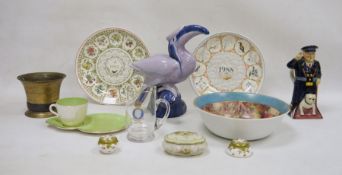 Collection of Commemorative porcelain and other items, 20th century, printed marks comprising two