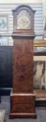 20th century figured walnut bracket clock on stand by Sheppard Bros, Walsall, the brass broken