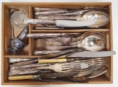 Collection of stainless steel flatware and other items, including a part set of Walker & Hall King's