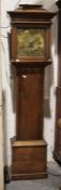 Longcase clock, the brass dial marked 'H_Y South', probably Henry South, with Roman numerals and