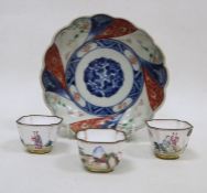 Chinese Imari pattern spirally moulded circular dish, 19th century, four-character mark in blue to