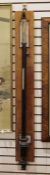 Early 20th century Fortin-type laboratory mercury stick barometer, 114cm approx.