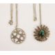 Scottish silver pendant, Edinburgh 1975, of circular form with pierced design, on belcher link chain - Image 1 of 3