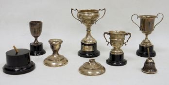 George V small silver two-handled trophy Birmingham 1913, another Birmingham 1929, two miniature