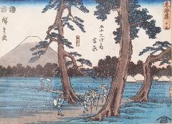 Japanese woodblock print, two mirrors and two further prints (5)Condition ReportExtra photos added