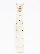 Carved and painted model of a stylised leopard (100cm)