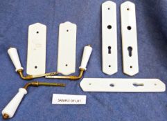 WITHDRAWN  Numerous white porcelain china handles, door handles, china lock plates  ( some French