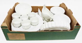 Pillivuyt France part dinner service together with various glazed kitchenwares (5 boxes)