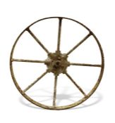 Cast iron cartwheelCondition Reportthe Circumference is 87cm and the depth is 8cm