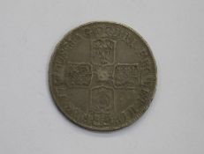 Queen Anne (1702-14) Half Crown, 1708 with E below bust, fine engraving over bust with the name M