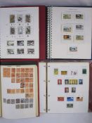 Nine albums with much Jersey, Australia and Canada, two volumes of Churchill stamps and a full sheet