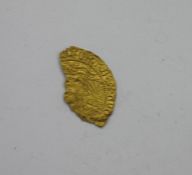 Henry VI (1422-61) First Reign, gold part fragment of a Half Noble annulets in reverse legend s1805