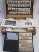 Case containing small stockbook with several ID penny reds, perfect plate numbers and inperf. QV1d