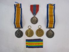 Two pairs of WWI medals, imperial service medal named to 3003504 to CPL F.G.Apperley.RE 