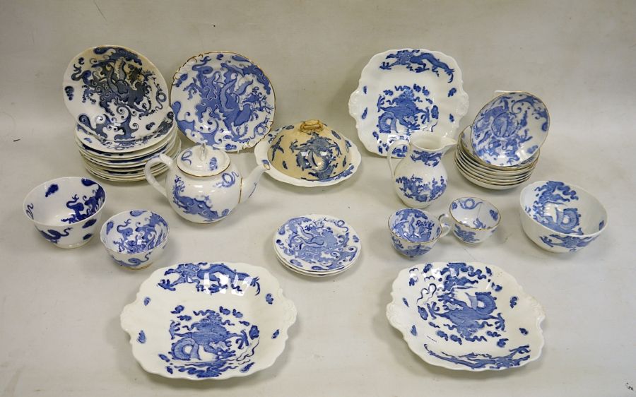 Royal Worcester some Copeland, Coalport and others Blue Dragon pattern composite part tea and dinner - Image 2 of 18