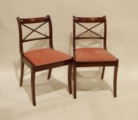 Reproduction Regency mahogany dining table and four chairs (5)