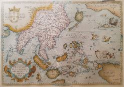Reproduction map of Eastern Asia and map of Oxfordshire  After G Havell  Engraving 