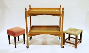 Assorted items to include folding trolley, folding table, nest of three tables, two stools, chair