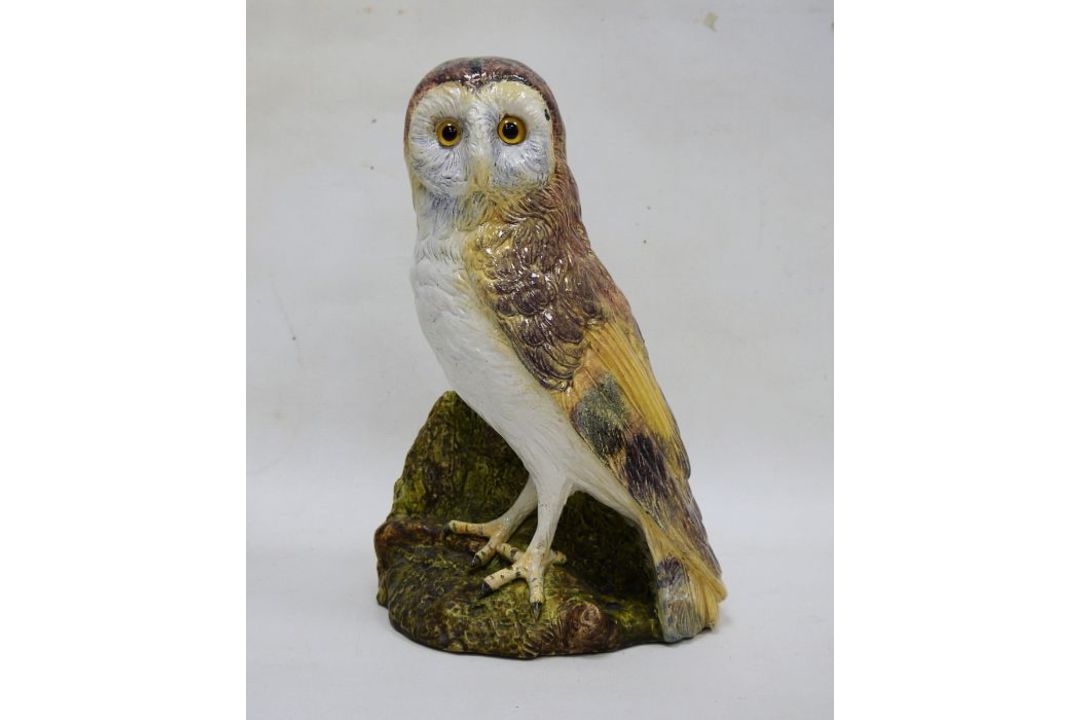 Bretby pottery model of a barn owl, 20th century impressed Bretby England 1317 to base, - Image 1 of 2