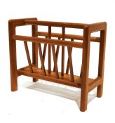 Mid-century modern teak two-section magazine rack