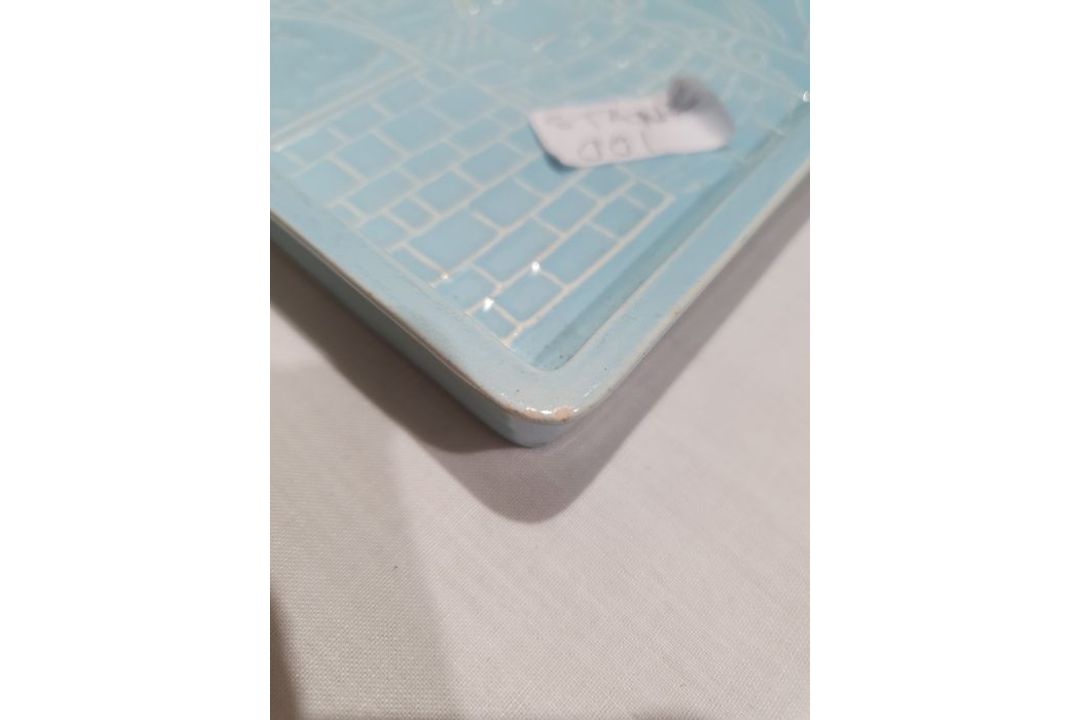 Poole pottery trays, arts and crafts style copper tray and a 19th century faceted glass (5)Condition - Image 11 of 11