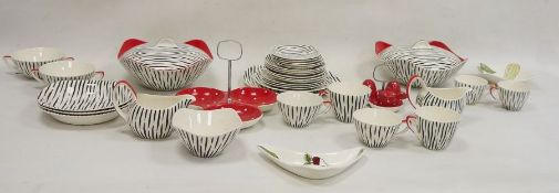 Midwinter fashion shape Zambesi pattern part dinner service, mid century, printed marks,