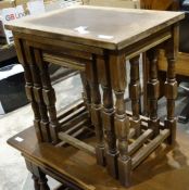 Nest of three oak tables