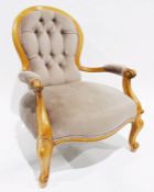 Modern beech-framed Victorian-style office reception chair