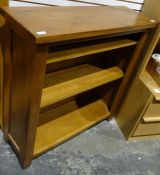 Modern oak low bookcase, 90cm x 90cm