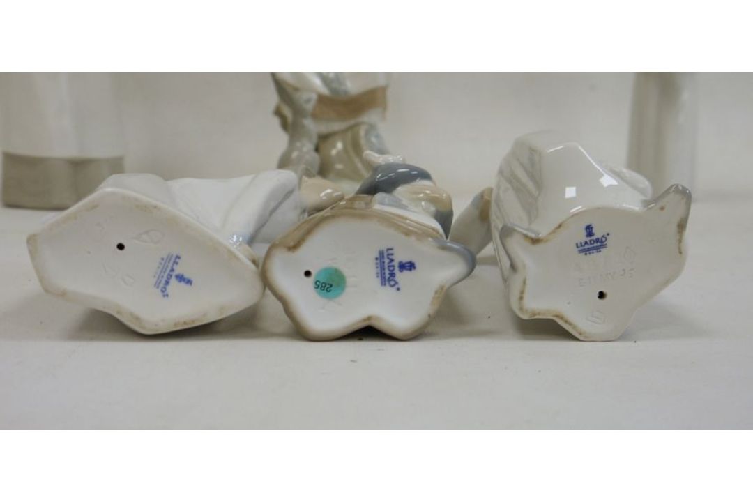 Six Lladro figures of girls, printed blue and impressed marks, including a figure of a girl and a - Image 2 of 5
